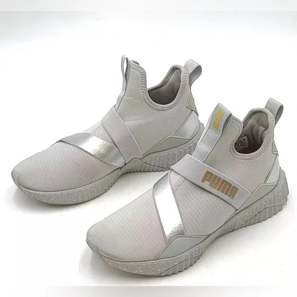 Puma Womens Puma Defy Gray Puma Shoes Puma Womens Defy Mid Metal